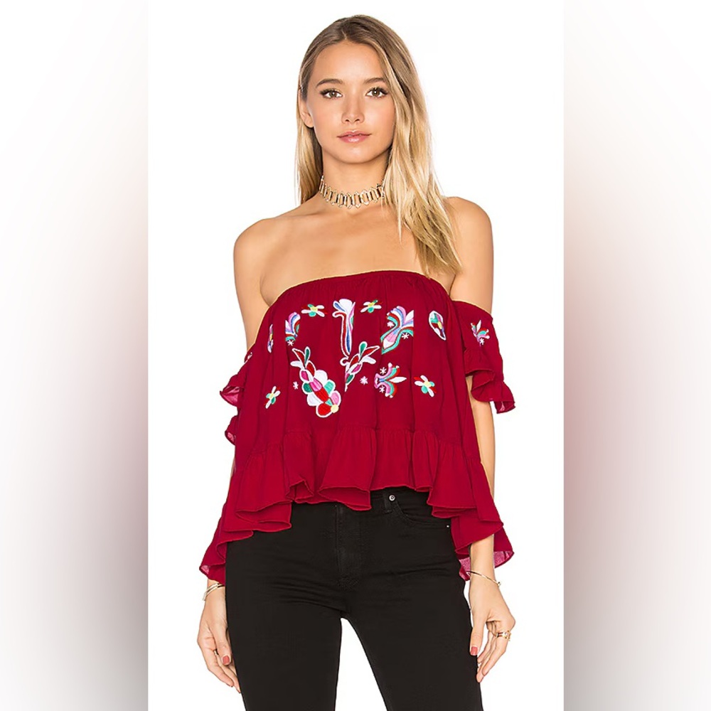 Embroidered Off-The-Shoulder Kalonice Top VAVA by Joy Han